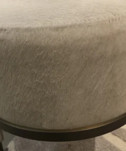 Studio A Urban Stool Ivory Hair On Hide Antique Brass