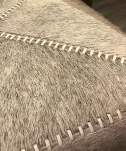 Jamie Young Small Ottoman Grey Hide