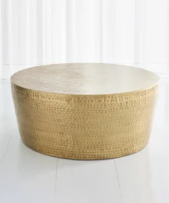 Studio A Izmir Hammered Cocktail Table Antique Brass
