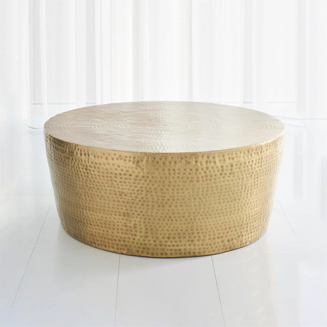 Studio A Izmir Hammered Cocktail Table Antique Brass 1 Studio A Izmir Hammered Cocktail Table Antique Brass