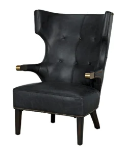 Noir Heracles Chair Black Leather