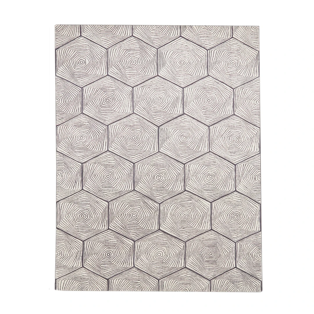 Global Views Hex Swirl Rug 1 Global Views Hex Swirl Rug
