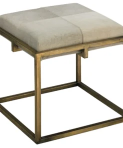 Jamie Young New Arrivals Shelby Stool White Hide