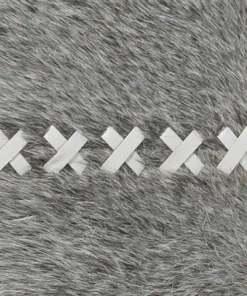 Jamie Young Cross Stitch Rectangle Mirror Gray Hide New Arrivals