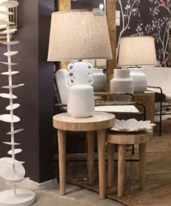 Jamie Young New Arrivals Artemis Side Table Cream