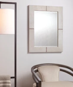 Jamie Young New Arrivals Cross Stitch Rectangle Mirror White Hide