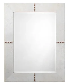 Jamie Young New Arrivals Cross Stitch Rectangle Mirror White Hide