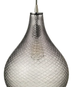 Jamie Young Cut Glass Pendant Gray