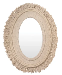 Jamie Young New Arrivals Fringe Oval Mirror Cream