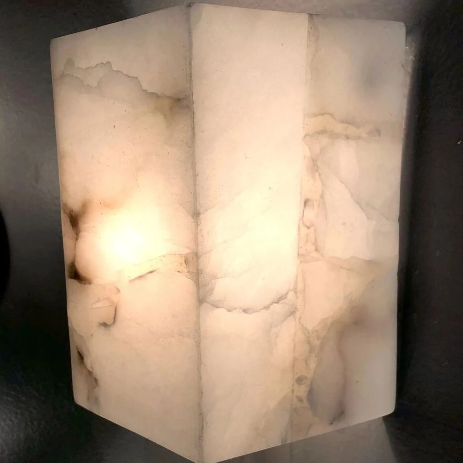 Jamie Young Borealis Hexagon Sconce Alabaster 2 Jamie Young Borealis Hexagon Sconce Alabaster