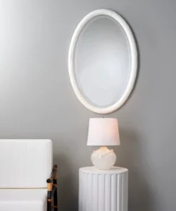 Jamie Young Ovation Oval Mirror White