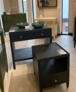 Made Goods Maris Double Nightstand Dark Navy Faux Belgian Linen New Arrivals