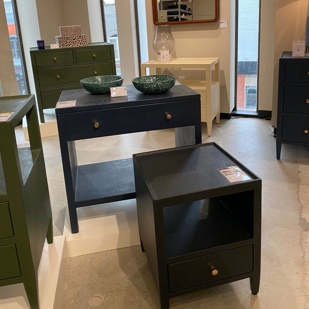 Made Goods Maris Double Nightstand Dark Navy Faux Belgian Linen New Arrivals 2 Made Goods Maris Double Nightstand Dark Navy Faux Belgian Linen New Arrivals