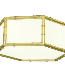 Jonathan Adler Meurice Flush Mount Hexagonal Modern Brass New Arrivals