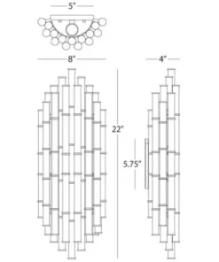 Jonathan Adler Meurice Two Light Wall Sconce Modern Brass