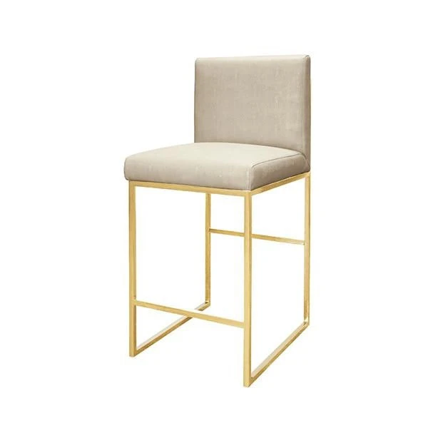 Worlds Away New Arrivals Kingston Beige Counter Stool Brass 1 Worlds Away New Arrivals Kingston Beige Counter Stool Brass
