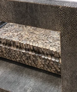 Made Goods Lafeu Square Coffee Table Cool Gray Faux Shagreen New Arrivals