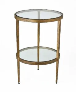 Studio A New Arrivals Laforge Two Tiered Side Table Antique Gold