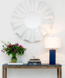 Made Goods New Arrivals Ava Mirror White Shell Resin Small