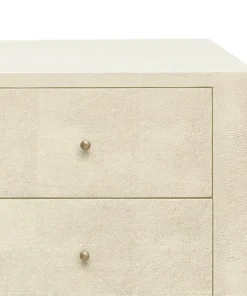 Made Goods New Arrivals Sorin 3 Drawer Double Nightstand Off White Faux Shagreen