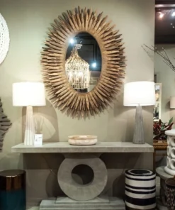 Made Goods Nova Table Lamp Gray Cement And Silver Leaf New Arrivals