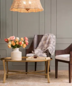 Made Goods Addison Oval Coffee Table Aged Brass New Arrivals