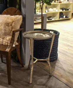 Made Goods New Arrivals Addison Small Side Table Aged Brass