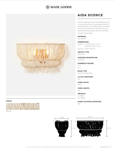 Made Goods Aida Sconce Single 4 Made Goods Aida Sconce Single