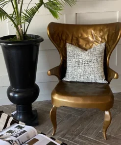 Made Goods Alfred Lounge Chair Hammered Gold Iron