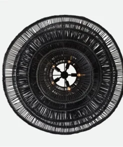 Made Goods New Arrivals Alondra Large Chandelier Dark Charcoal Rattan