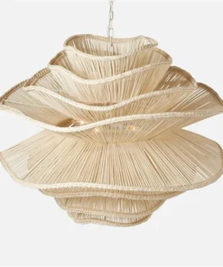 Made Goods New Arrivals Alondra Large Chandelier White Rattan