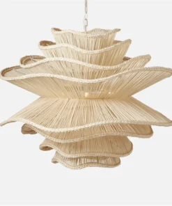 Made Goods New Arrivals Alondra Large Chandelier White Rattan
