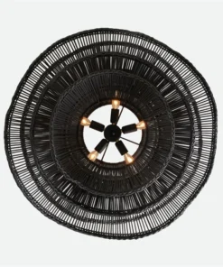 Made Goods Alondra Chandelier Dark Charcoal Rattan New Arrivals