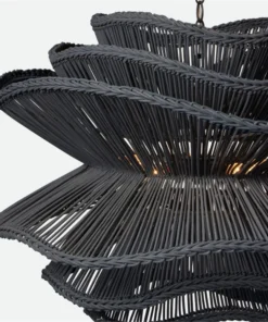 Made Goods Alondra Chandelier Dark Charcoal Rattan New Arrivals