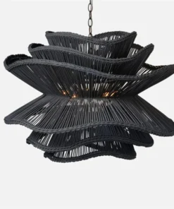Made Goods Alondra Chandelier Dark Charcoal Rattan New Arrivals
