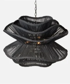 Made Goods Alondra Chandelier Dark Charcoal Rattan New Arrivals