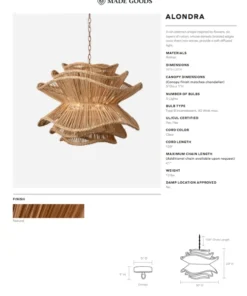 Made Goods Alondra Chandelier Large Natural Rattan New Arrivals 20 Made Goods Alondra Chandelier Large Natural Rattan New Arrivals
