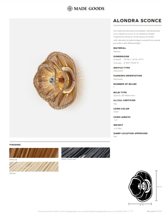 Made Goods New Arrivals Alondra Sconce Natural Rattan 7 Made Goods New Arrivals Alondra Sconce Natural Rattan