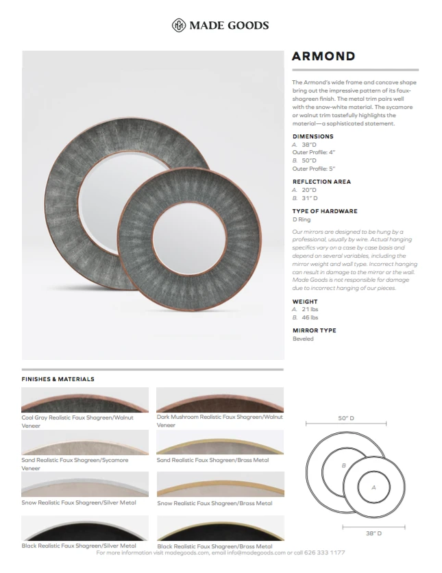 Made Goods New Arrivals Armond Mirror Small Black And Gold 3 Made Goods New Arrivals Armond Mirror Small Black And Gold