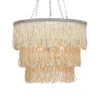 Made Goods Arricka Chandelier Bleached Abaca Rope With Silver Metal New Arrivals