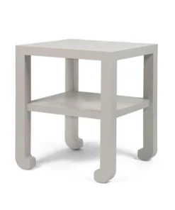 Made Goods Askel Side Table French Grey Faux Raffia New Arrivals