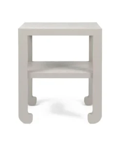 Made Goods Askel Side Table French Grey Faux Raffia New Arrivals