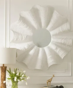 Made Goods Ava Mirror White Shell Resin Large