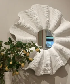 Made Goods Ava Mirror White Shell Resin Large