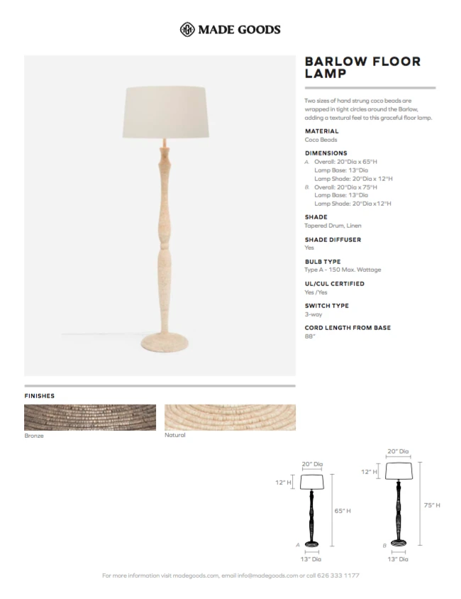 Made Goods New Arrivals Barlow Floor Lamp Bronze Coco Beads 4 Made Goods New Arrivals Barlow Floor Lamp Bronze Coco Beads