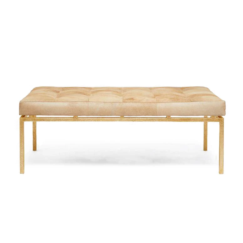 Made Goods New Arrivals Benjamin Ottoman Beige Hair On Hide With Gold Base 1 Made Goods New Arrivals Benjamin Ottoman Beige Hair On Hide With Gold Base