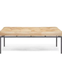 Made Goods Benjamin Ottoman Beige Hair On Hide With Black Base New Arrivals