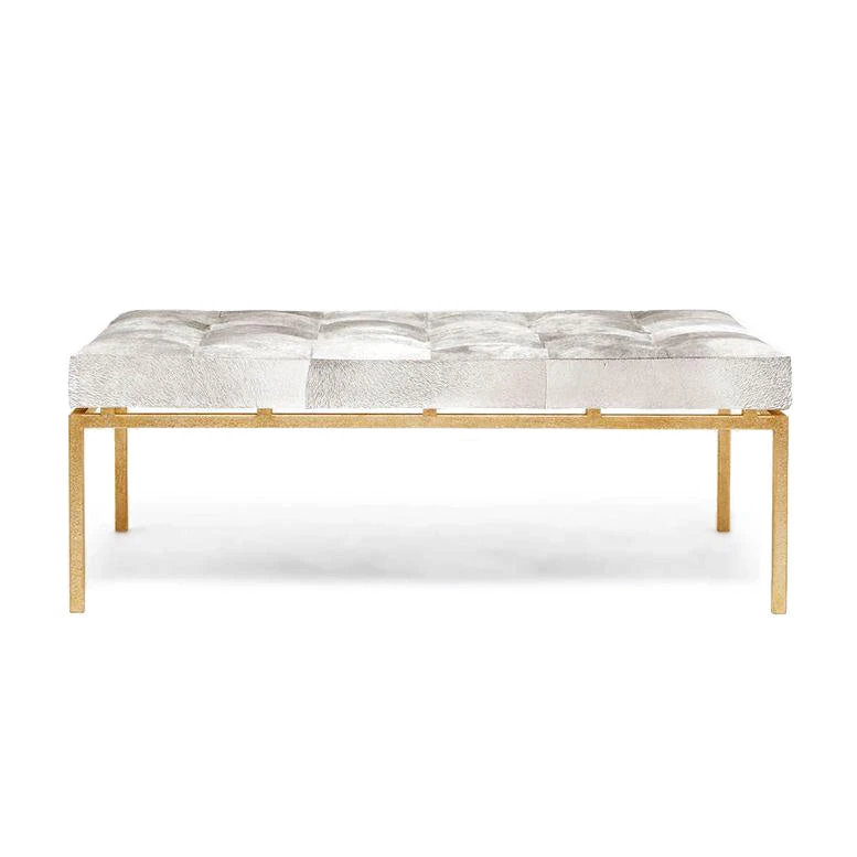 Made Goods New Arrivals Benjamin Ottoman Grey Hair On Hide With Gold Base 1 Made Goods New Arrivals Benjamin Ottoman Grey Hair On Hide With Gold Base