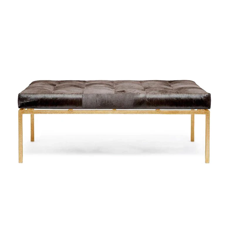 Made Goods Benjamin Ottoman Brown Hair On Hide With Gold Base 1 Made Goods Benjamin Ottoman Brown Hair On Hide With Gold Base