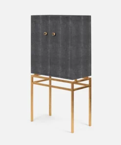 Made Goods Benjamin Standing Cabinet Cool Gray And Gold